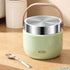 304 Stainless Steel Thermal Food Jar Long Lasting Warmth 6-12H Leakproof with Folding Spoon Commute Outdoor(white)