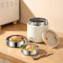 304 Stainless Steel Thermal Food Jar Long Lasting Warmth 6-12H Leakproof with Folding Spoon Commute Outdoor(white)