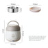 Portable USB Heating Lunch Box, 6-Layer Temperature Locking, Leakproof Sealed, 304 Stainless Steel Inner Tank, Car Bento Box（gray）