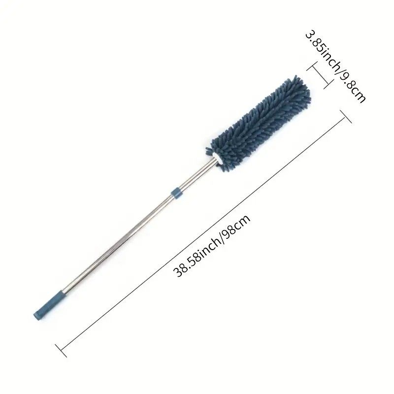 Extendable Electrostatic Duster | Stainless Steel Pole + Microfiber Cloth | Traps Dust & Pet Hair Without Spreading, Reaches High Corners for Effortless Home Cleaning!/pale green