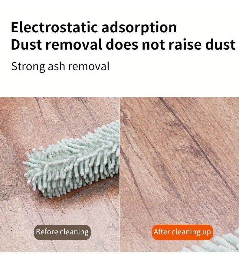 Extendable Electrostatic Duster | Stainless Steel Pole + Microfiber Cloth | Traps Dust & Pet Hair Without Spreading, Reaches High Corners for Effortless Home Cleaning!/pale green