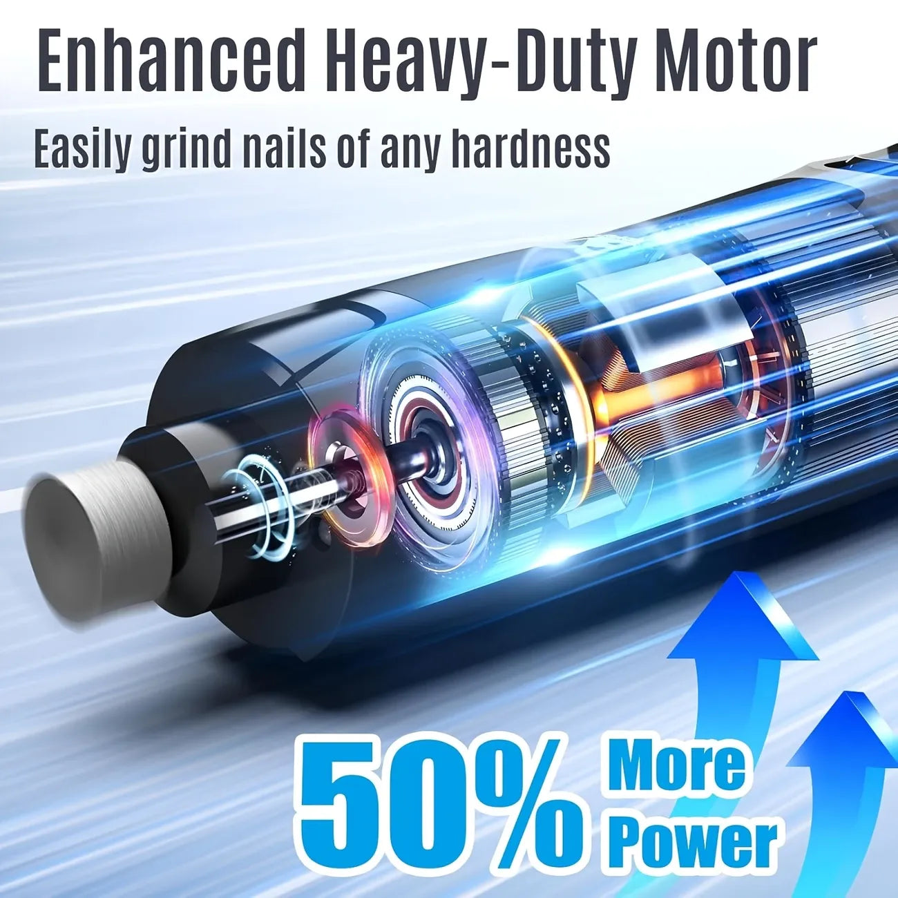 Electric Pet Nail Grinder w/ LED, 6-Speed, Low Noise & Dust Cap(WHITE)