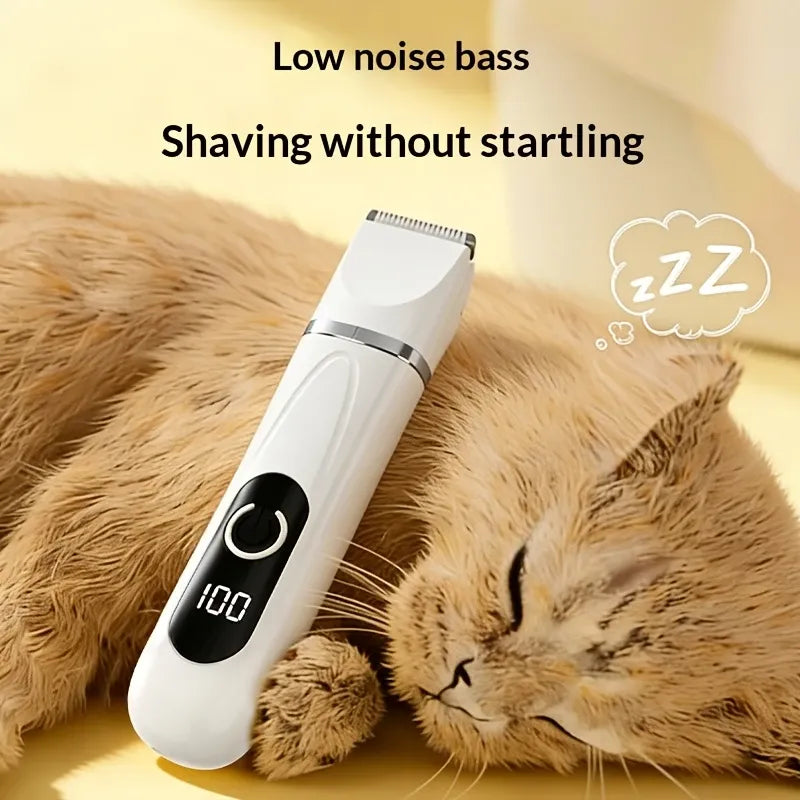 🐾 Must-Have for Pet Parents | 4-in-1 Multi-Functional Pet Clippers, Grooming Done in One!（WHITE）