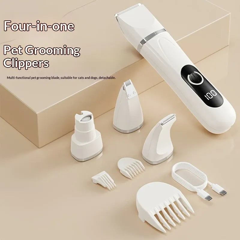 🐾 Must-Have for Pet Parents | 4-in-1 Multi-Functional Pet Clippers, Grooming Done in One!(GREEN)