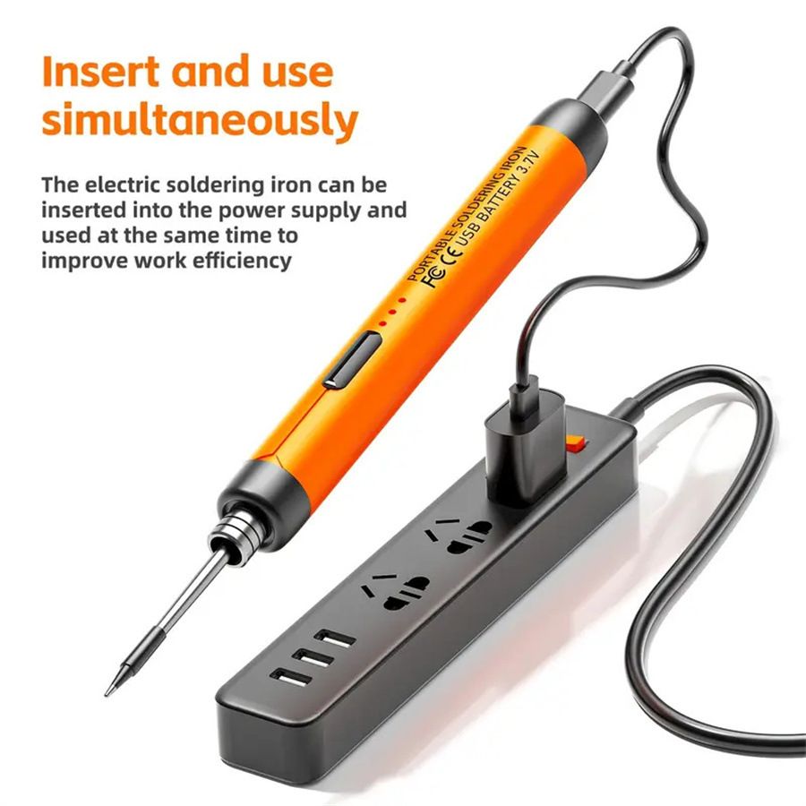 USB Portable Wireless/Plug-in Dual-Mode Soldering Iron: 3s Fast Heating up to 450℃, 3 Temp Settings, Type-C Powered – Your Ideal Tool for Electronic Repairs!(3 blue gears)