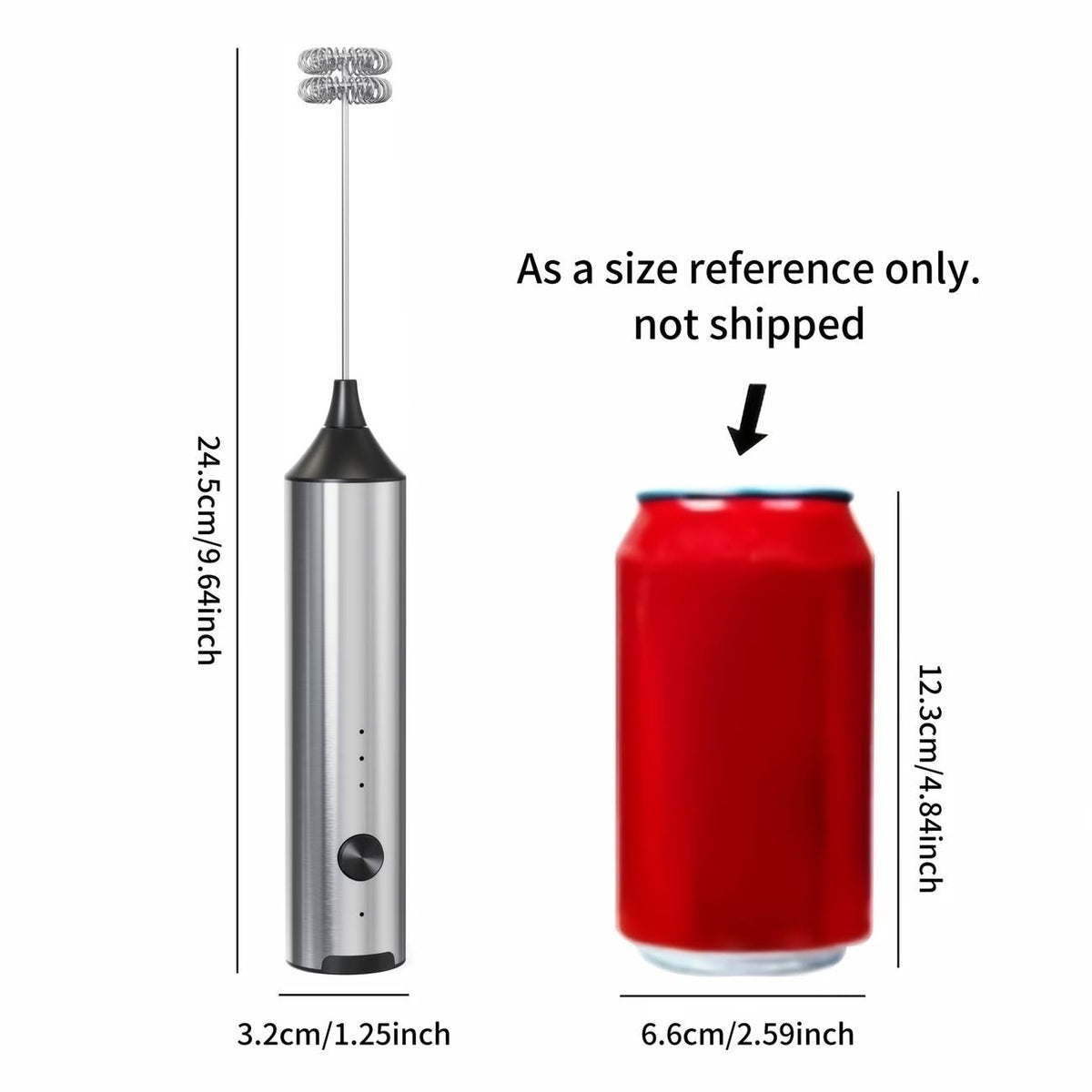 Electric Milk Frother Egg Beater 2-in-1 Type-C Charging 304 Stainless Steel 3-Speed Adjustable Dual Replaceable Heads 1500mAh Coffee Foaming Baking Artifact.*(Double-layer electric milk bubbler+egg beater+storage bracket +TypeC charging cable)