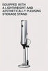 Electric Milk Frother Egg Beater 2-in-1 Type-C Charging 304 Stainless Steel 3-Speed Adjustable Dual Replaceable Heads 1500mAh Coffee Foaming Baking Artifact.*(Double-layer electric milk bubbler+egg beater+storage bracket +TypeC charging cable)