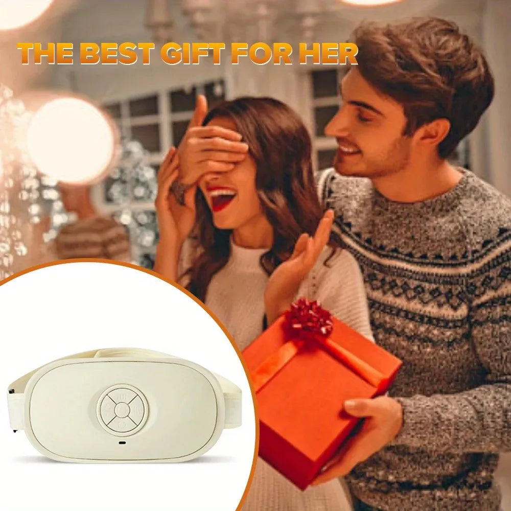 Smart Heating Abdominal Massager with Red Light & Moxa Therapy, 3 Intensity Levels, Forward/Reverse Kneading, for Waist Belly Back, Great Gift & Personal Use