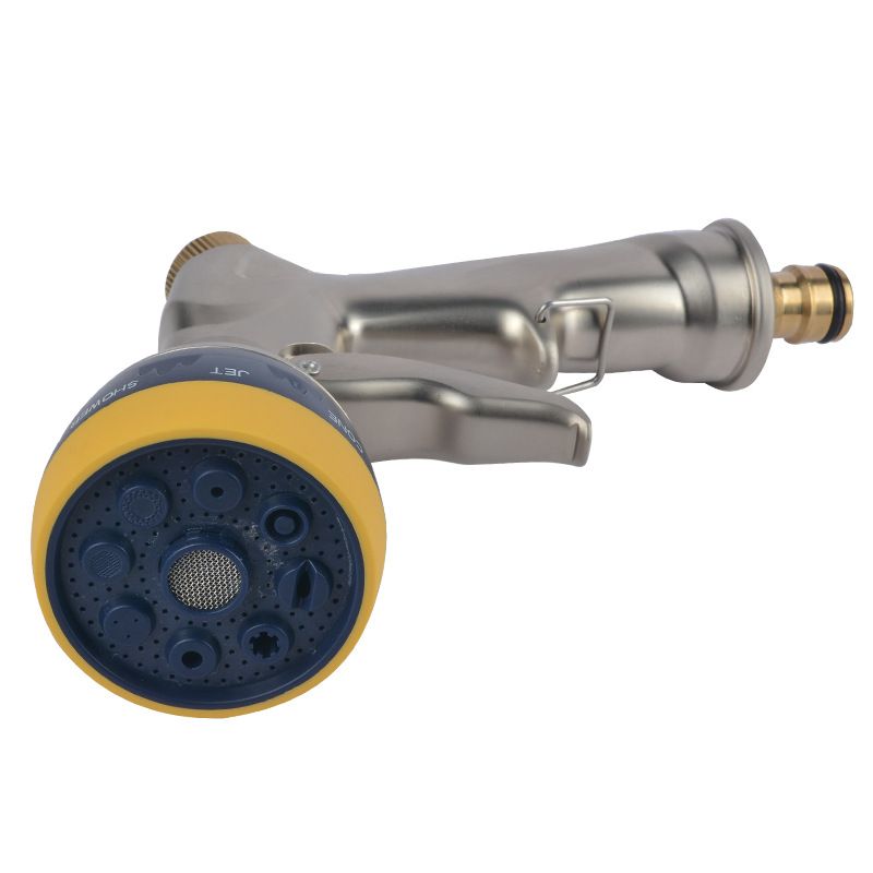 Multi-Functional High Pressure Water Gun, 8 Spray Patterns, All-Copper Fitting