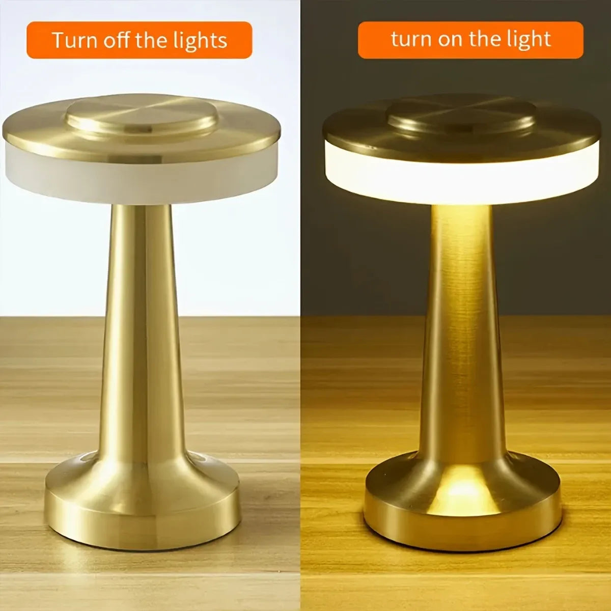 Restaurant, Bar & Cafe Ambiance Light: Luxury Metal Wireless Lamp, Touch Dimming, A Stylish Choice（bronze）