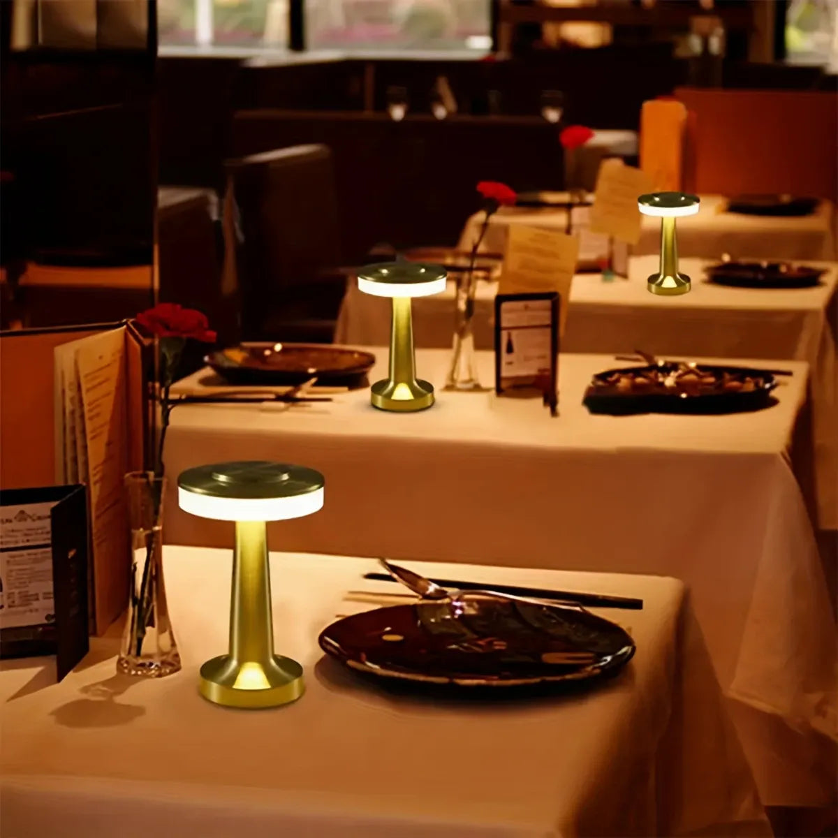 Restaurant, Bar & Cafe Ambiance Light: Luxury Metal Wireless Lamp, Touch Dimming, A Stylish Choice（bronze）