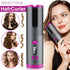 Automatic Hair Curler, Cordless Rechargeable Curling Iron with 6 Temp & Timer, Anti-Scald Portable Hair Curler for Travel(white )