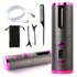 Automatic Hair Curler, Cordless Rechargeable Curling Iron with 6 Temp & Timer, Anti-Scald Portable Hair Curler for Travel(white )