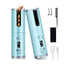Automatic Hair Curler, Cordless Rechargeable Curling Iron with 6 Temp & Timer, Anti-Scald Portable Hair Curler for Travel(white )
