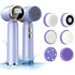 6-in-1 Electric Facial Cleanser, 3-Speed, LED Display（WHITE）
