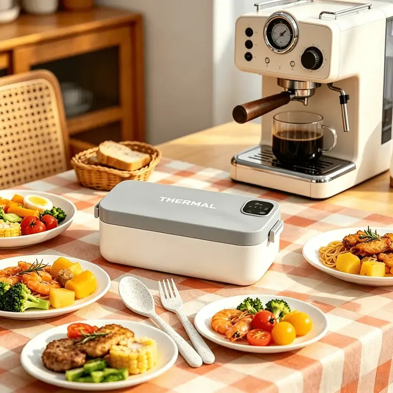 900ml Cordless Electric Heating Lunch Box, 7200mAh Battery, Grey Colour