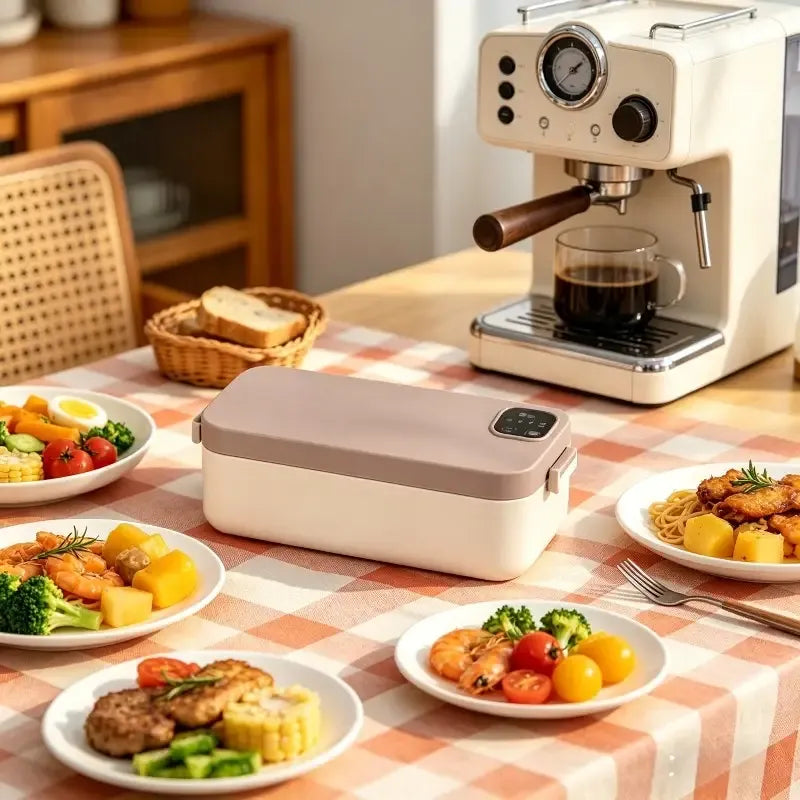 900ml Cordless Electric Heating Lunch Box, 7200mAh Battery, Grey Colour