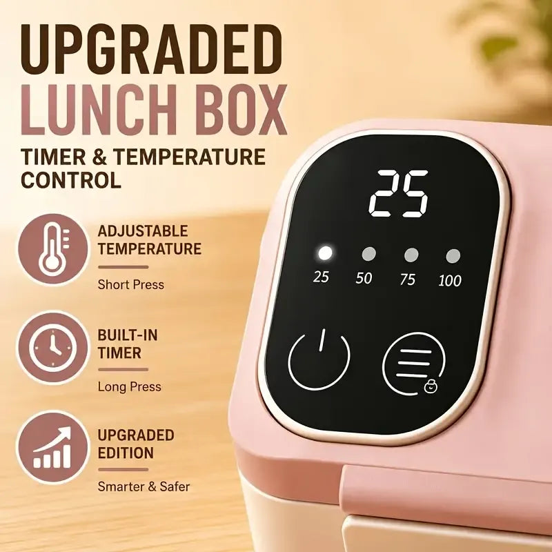 900ml Cordless Electric Heating Lunch Box, 7200mAh Battery, Grey Colour