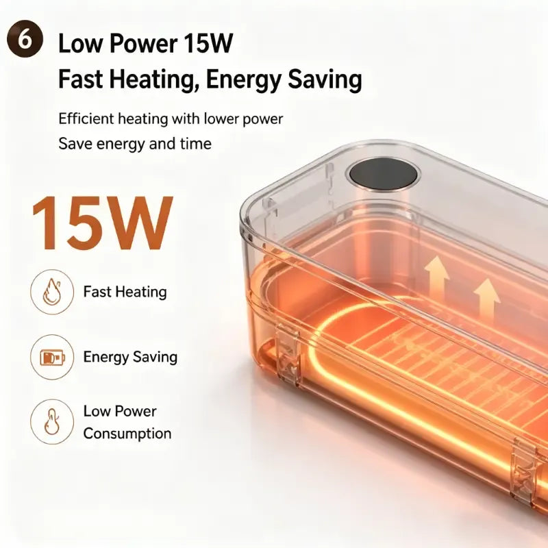 900ml Cordless Electric Heating Lunch Box, 7200mAh Battery, Grey Colour