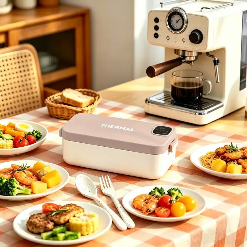 900ml Cordless Electric Heating Lunch Box, 7200mAh Battery, Grey Colour