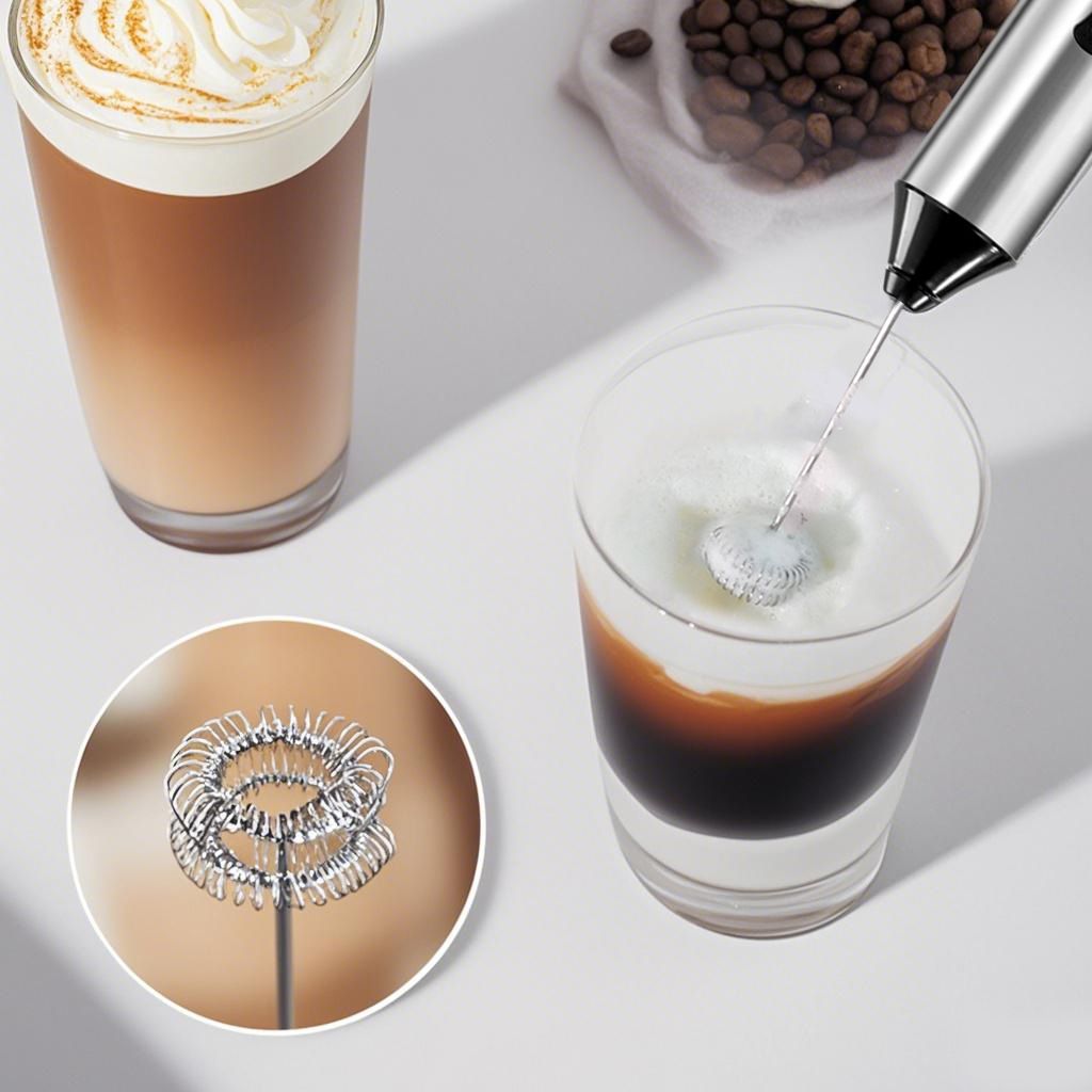 Electric Milk Frother Egg Beater 2-in-1 Type-C Charging Aluminum Alloy Body Dual Interchangeable Heads 1200mAh Coffee Foamer Mixer