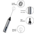 Electric Milk Frother Egg Beater 2-in-1 Type-C Charging Aluminum Alloy Body Dual Interchangeable Heads 1200mAh Coffee Foamer Mixer