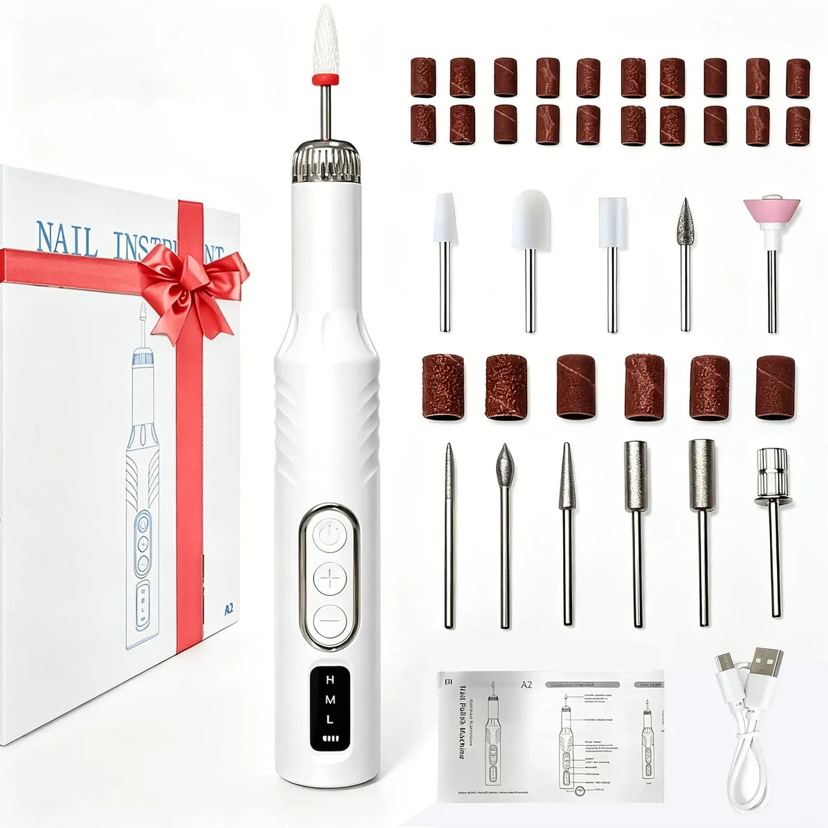 Multi-Functional Nail Drill, 3-Speed, Gentle Gel Removal(pink)