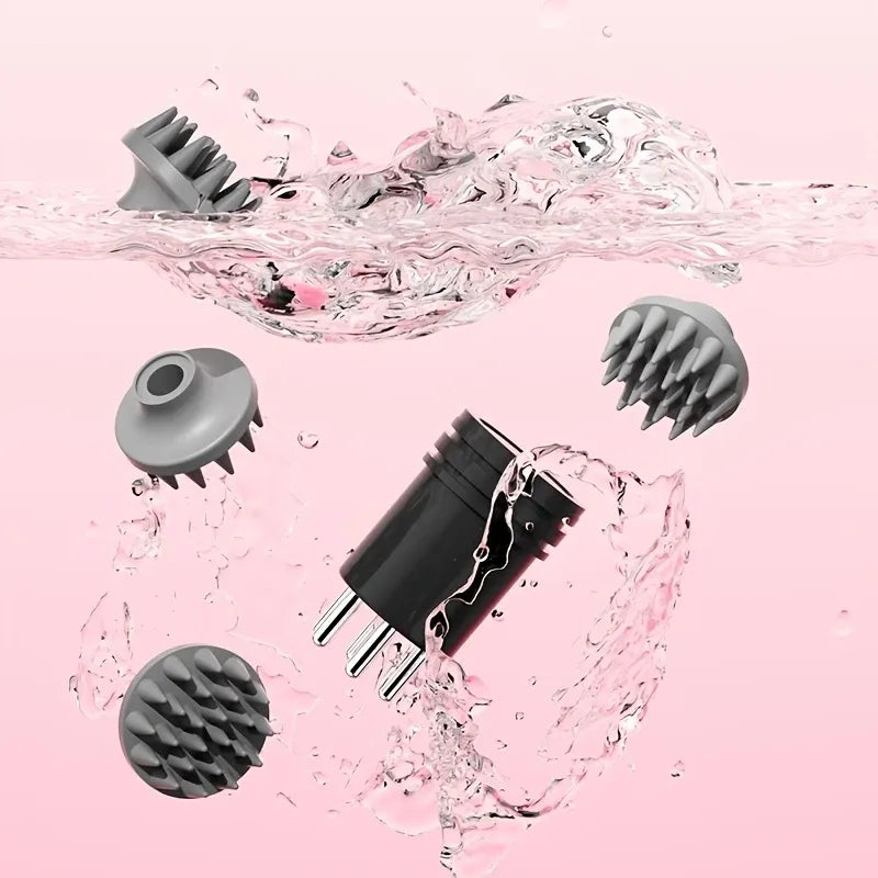 Cat Paw Full-Body Massage Comb, Multi-Level Microcurrent + Red Light, Detachable & Washable, Stress Relief for Office & Students(black)