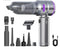 Portable Cordless Vacuum, 4-in-1 Suction/Blow/Inflate/Deflate, Car & Home Multi-Functional Cleaner, Strong Powerful Suction(Silver purple)
