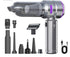Portable Cordless Vacuum, 4-in-1 Suction/Blow/Inflate/Deflate, Car & Home Multi-Functional Cleaner, Strong Powerful Suction(Silver purple)