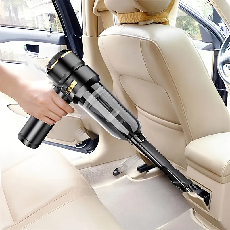 Portable Cordless Vacuum, 4-in-1 Suction/Blow/Inflate/Deflate, Car & Home Multi-Functional Cleaner, Strong Powerful Suction(Silver purple)