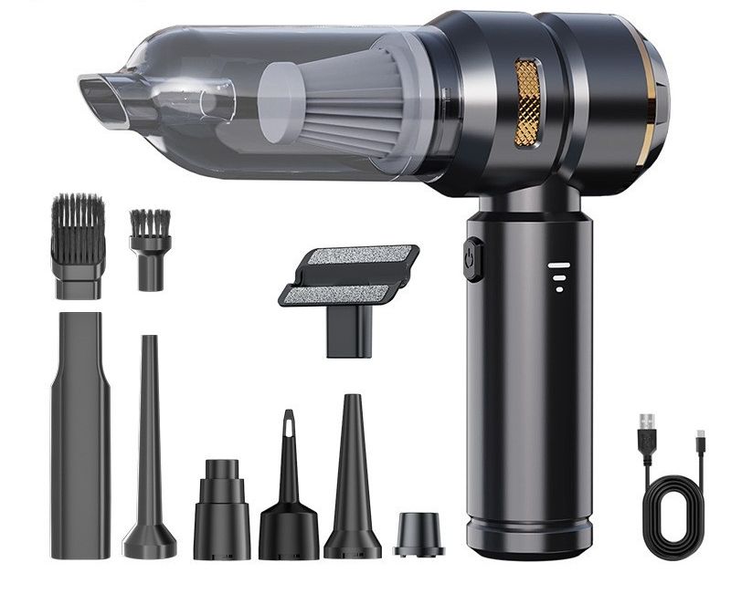 Portable Cordless Vacuum, 4-in-1 Suction/Blow/Inflate/Deflate, Car & Home Multi-Functional Cleaner, Strong Powerful Suction(Silver purple)