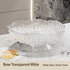 Light Luxury Floral Drainage Fruit Bowl, Petal-Shaped Pedestal Serving Tray, Large Capacity Snack & Home Décor(Light and luxurious white)