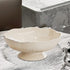 Light Luxury Floral Drainage Fruit Bowl, Petal-Shaped Pedestal Serving Tray, Large Capacity Snack & Home Décor(Light and luxurious white)