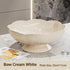Light Luxury Floral Drainage Fruit Bowl, Petal-Shaped Pedestal Serving Tray, Large Capacity Snack & Home Décor(Light and luxurious white)