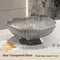 Light Luxury Floral Drainage Fruit Bowl, Petal-Shaped Pedestal Serving Tray, Large Capacity Snack & Home Décor(grey)
