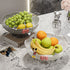 Light Luxury Floral Drainage Fruit Bowl, Petal-Shaped Pedestal Serving Tray, Large Capacity Snack & Home Décor(grey)