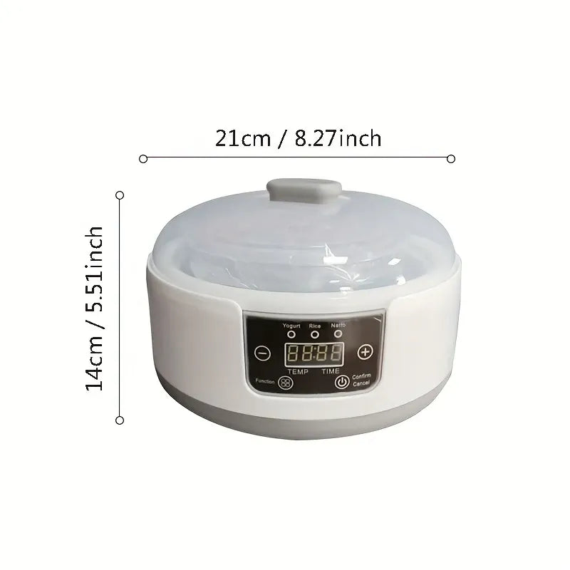 Multifunctional Yogurt Machine Intelligent Constant Temperature Fermentation Food Grade Stainless Steel Space Saving Kitchen(1.2L mechanical version +304 steel liner)