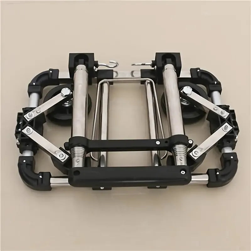 A4-Size Foldable Shopping Trolley, Stainless Steel, 25kg Load Capacity