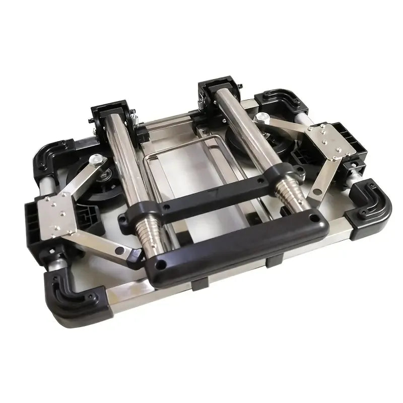 A4-Size Foldable Shopping Trolley, Stainless Steel, 25kg Load Capacity