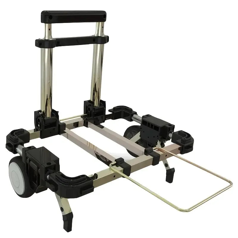 A4-Size Foldable Shopping Trolley, Stainless Steel, 25kg Load Capacity