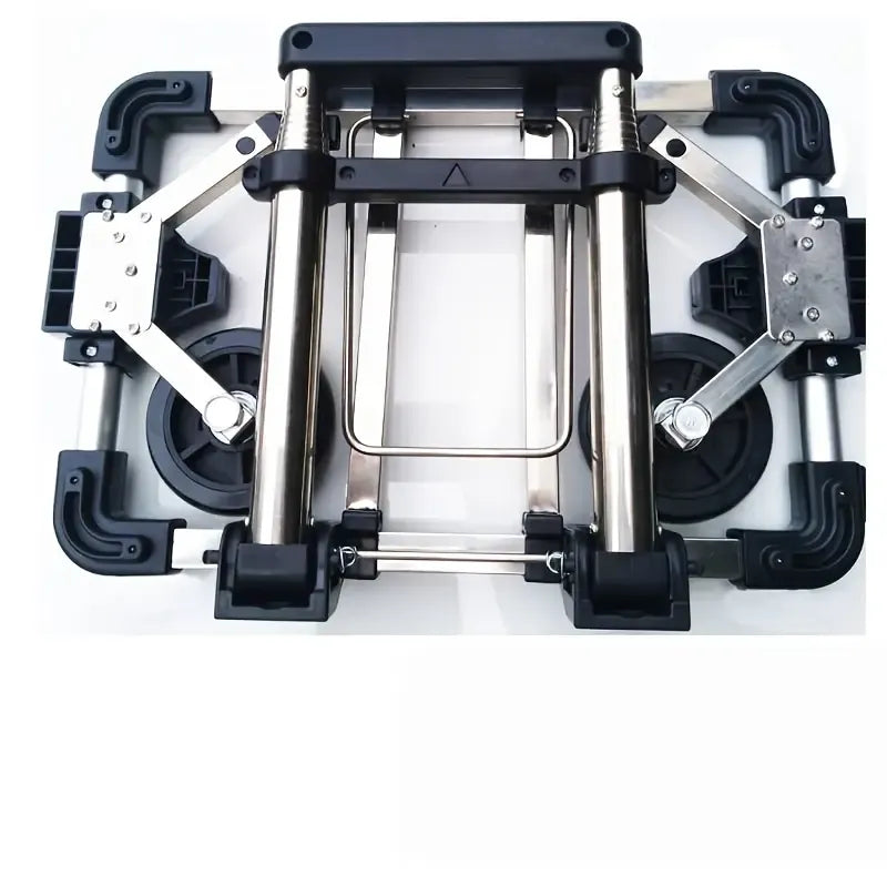 A4-Size Foldable Shopping Trolley, Stainless Steel, 25kg Load Capacity