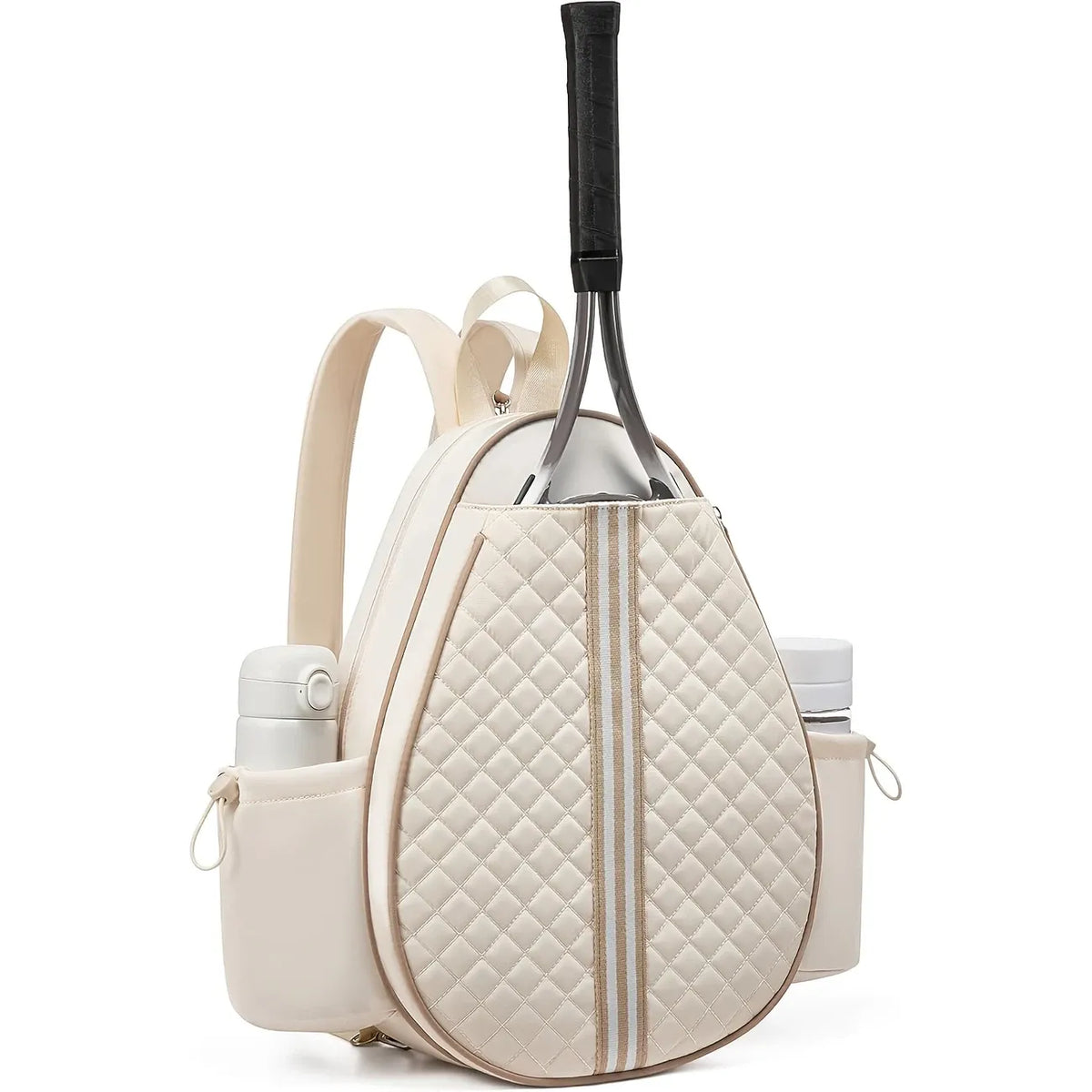 Tennis/Badminton/Squash Multi-Functional Backpack, 3-Way Carrying & Hidden Hook, Perfect for Court & Commute(BLACK)