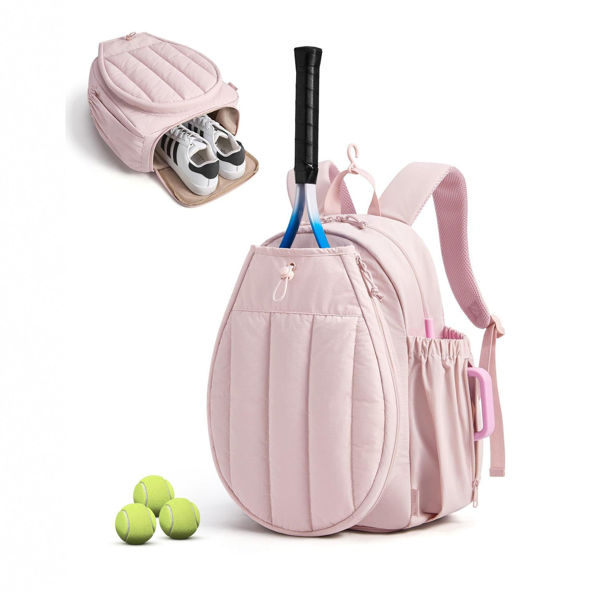 Versatile Tennis Backpack: 20L Large Capacity, Separate Shoe Compartment, All-in-One for Commuting & Training 🎾（BLACK）