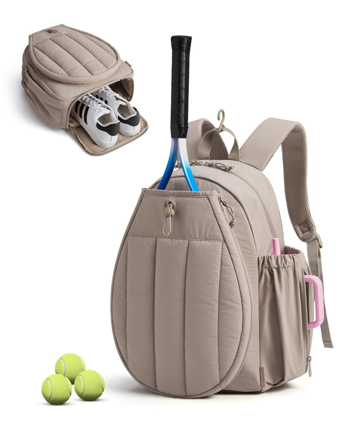 Versatile Tennis Backpack: 20L Large Capacity, Separate Shoe Compartment, All-in-One for Commuting & Training 🎾（BLACK）