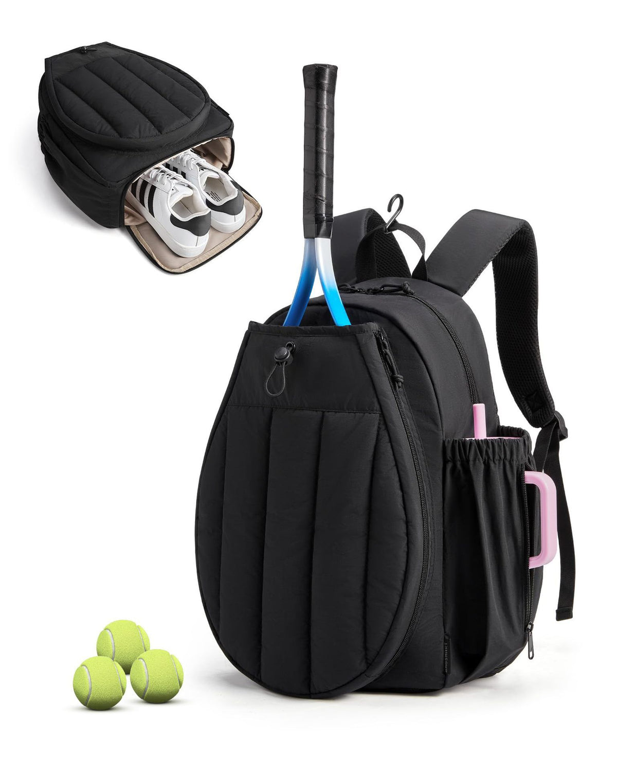 Versatile Tennis Backpack: 20L Large Capacity, Separate Shoe Compartment, All-in-One for Commuting & Training 🎾(camel)