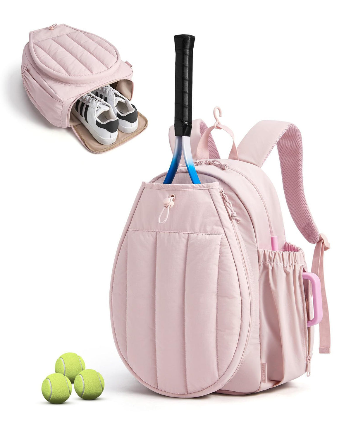 Versatile Tennis Backpack: 20L Large Capacity, Separate Shoe Compartment, All-in-One for Commuting & Training 🎾(camel)