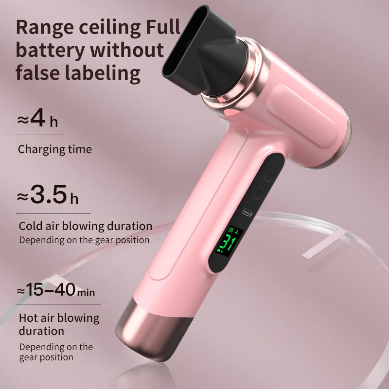 Wireless Ionic Hair Dryer: Portable, Rechargeable, Hot & Cold Air, Fast Drying — Perfect for Home, Travel & Dorm.*white