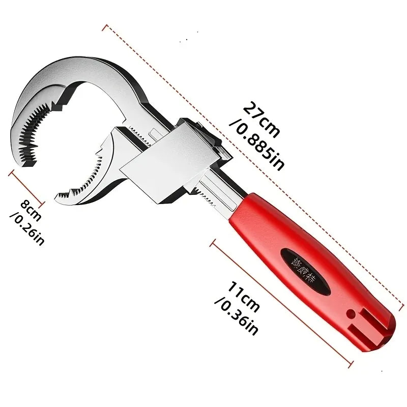 Heavy Duty Plumbing Wrench, 80mm Jaw, ABS Handle, Ideal for Narrow Areas(BLACK Insert card installation)