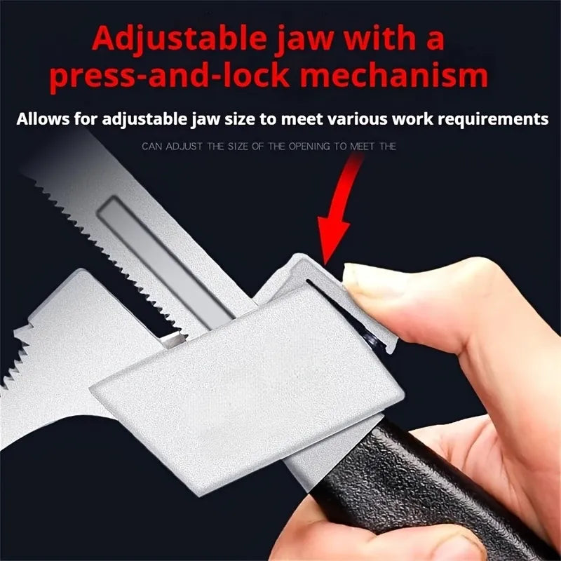 Heavy Duty Plumbing Wrench, 80mm Jaw, ABS Handle, Ideal for Narrow Areas(BLACK Insert card installation)